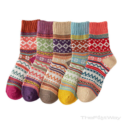 5 Colors Set Women's Cashmere Socks