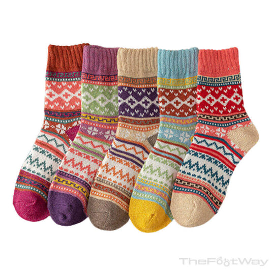 5 Colors Set Women's Cashmere Socks