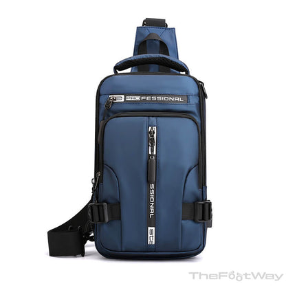 Dark Blue Waterproof  Multifunctional Sling Bag