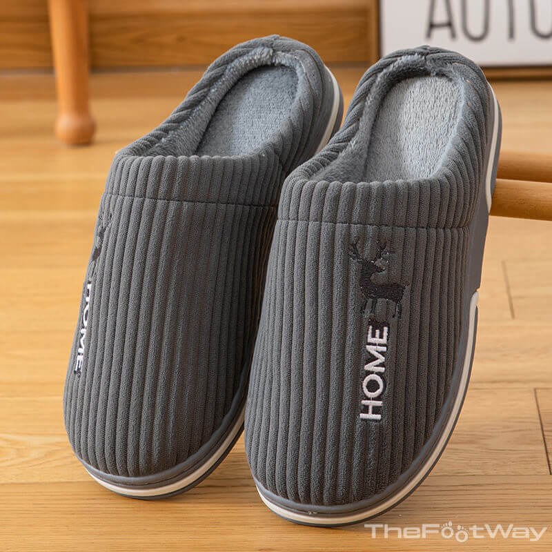 Corduroy Stripes Cotton Slippers