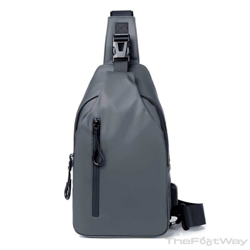 Gray Waterproof Sling Bag for Men 