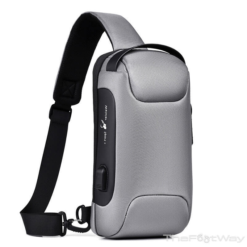 Gray Waterproof Anti-theft Sling Bag