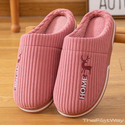 Corduroy Stripes Cotton Slippers