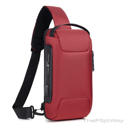 Red Waterproof Anti-theft Sling Bag